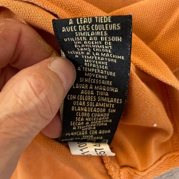 RedHead Mens Polo Shirt Small Short Sleeve Pullover Casual Striped Orange - Picture 7 of 11